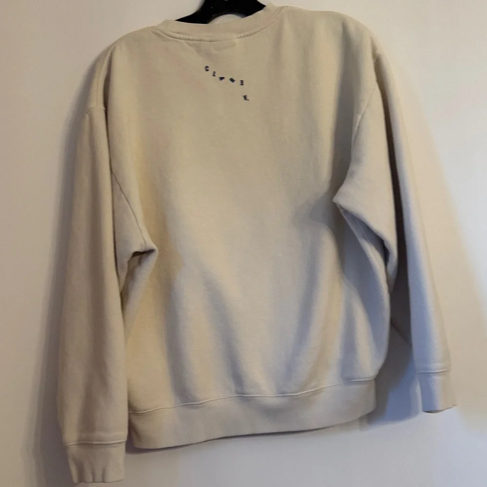 Clare V White and Blue Crewneck Sweater Small - Picture 8 of 10